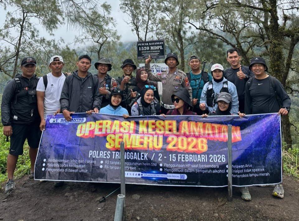 Polres Trenggalek Kampanyekan Operasi Keselamatan Semeru 2026 Dengan 'Muncak Bareng'