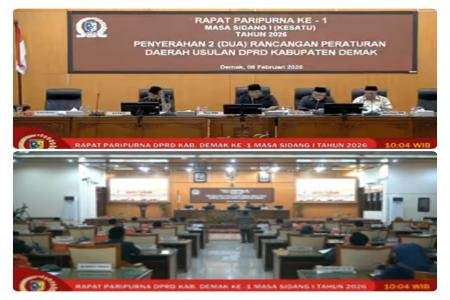 Sidang Paripurna DPRD Demak Terima Dua Raperda Usulan Bupati Penguatan