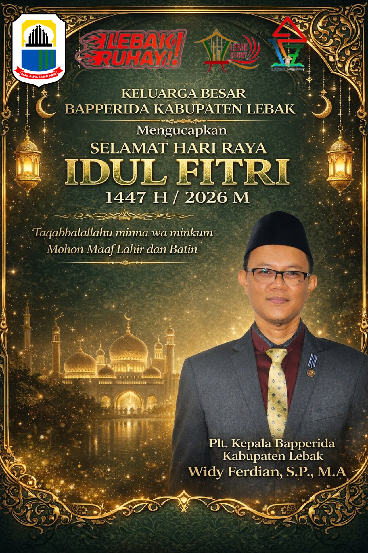 Bapperida Kabupaten Lebak Sampaikan Ucapan Selamat Hari Raya Idul Fitri 1447 H, Pererat Silaturahmi 
