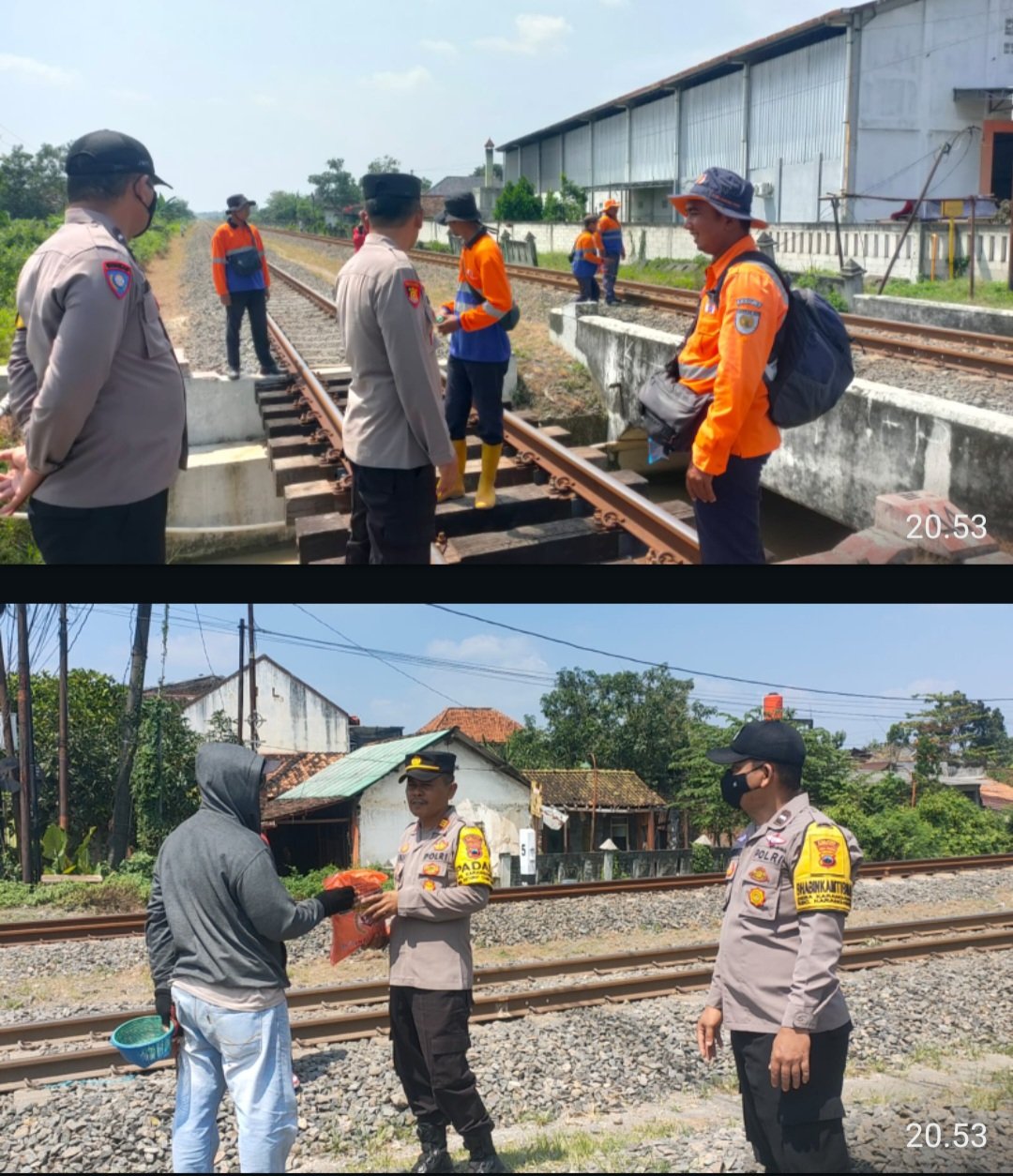 Polsek Karangawen Cek Rel Tanpa Palang di Demak, Pastikan Keamanan Pemudik 