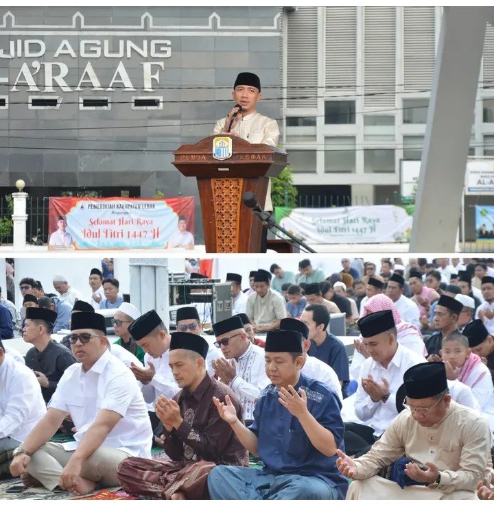 Bupati dan Wakil Bupati Lebak Bersama Ribuan Masyarakat Laksanakan Shalat Idul Fitri 1447 H