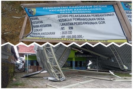 Bangunan GOR di Desa Werdoyo Kebonagun