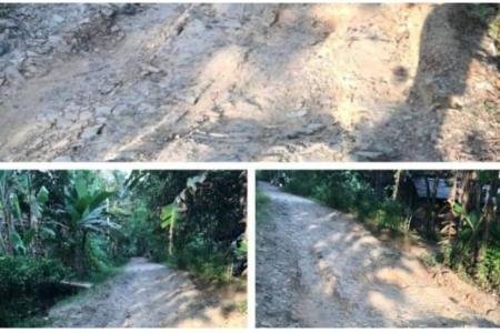 Jalan Rusak Tak Kunjung Usai di TPU Peundeuy Warga Kp Kimiskam Menjeri