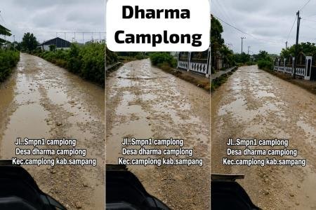 Jalan Rusak Menuju SMPN 1 Camp