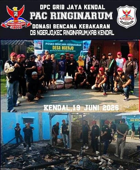 GRIB Jaya Ringinarum Bantu Warga Ngerjo yang Kehilangan Rumah Akibat Kebakaran