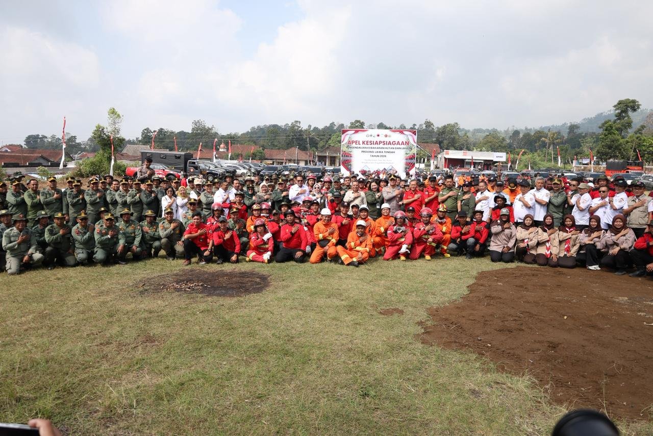 Perhutani KPH Semarang Hadiri Apel Kesiapsiagaan Pengendalian Karhutla Bersama Stakeholder di Boyola