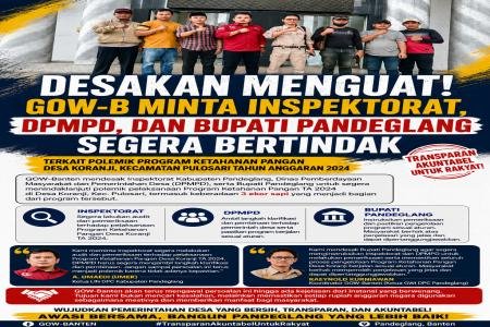 Desakan Menguat GOWB Minta Inspektorat