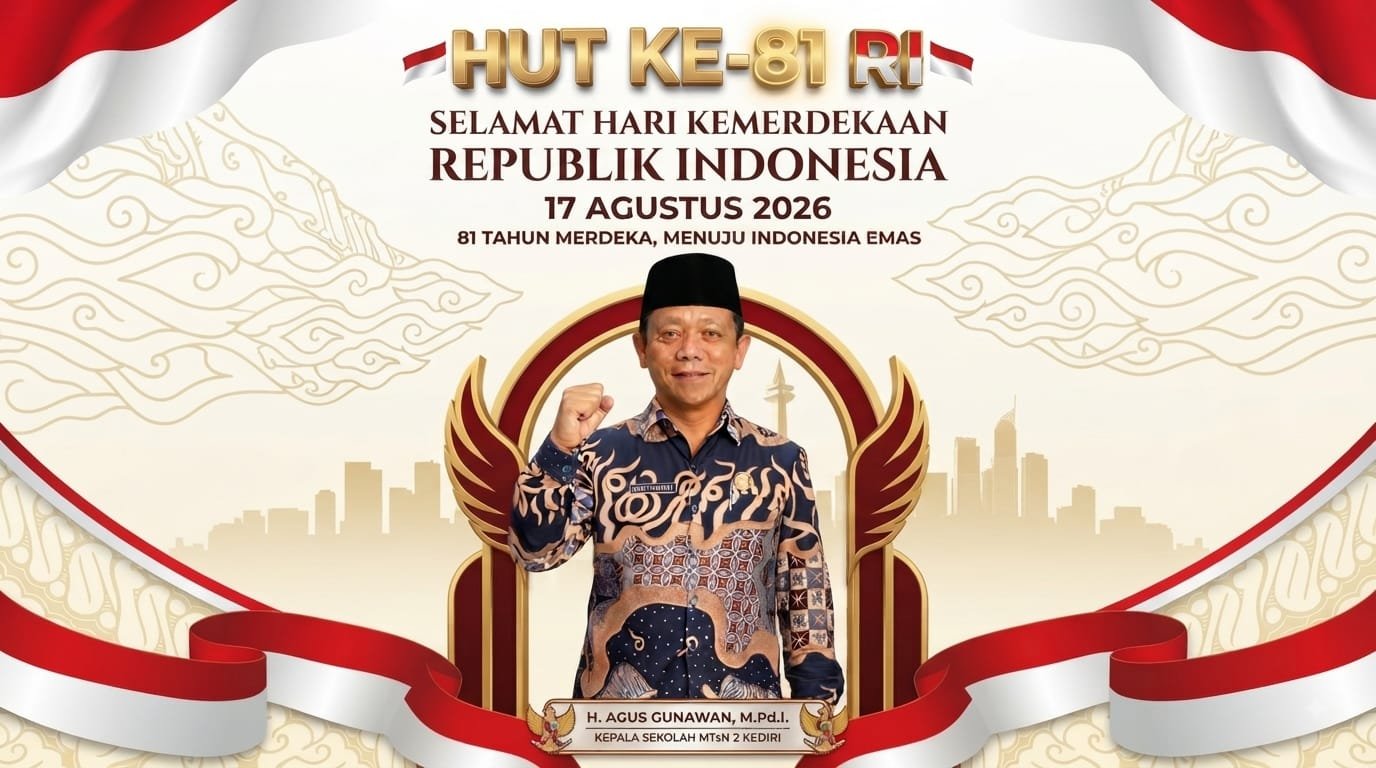 Kepala MTsN 2 Kanigoro Ucapkan HUT ke 81 Kemerdekaan RI
