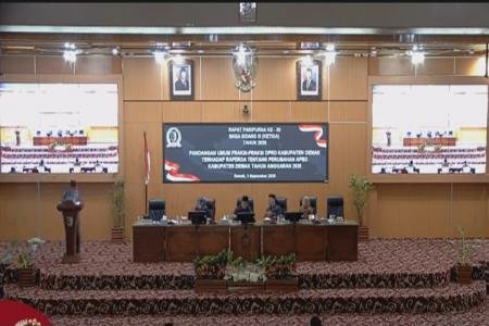 DPRD DEMAK GELAR RAPAT PARIPURNA KE30 BAHAS PANDANGAN UMUM FRAKSI TERH