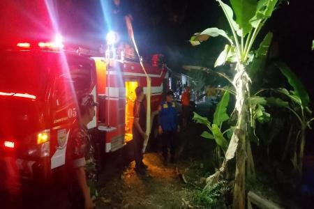 Rumpun Bambu Terbakar Babinsa 