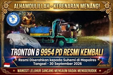 TRONTON B 9954 PD RESMI DIKEMBALIKAN K