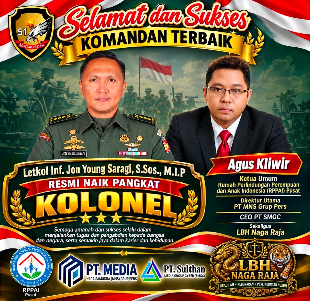 Kolonel Inf. Jon Young Saragi Resmi Naik Pangkat, Agus Kliwir : Semoga Semakin Amanah Dekat Rakyat