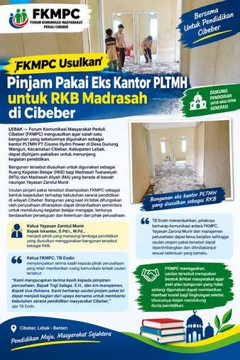 FKMPC Usulkan Pinjam Pakai Eks Kantor PLTMH untuk RKB Madrasah di Cibeber