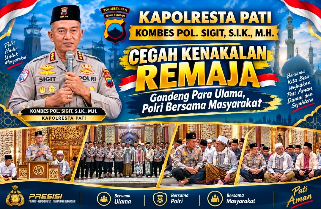 Polisi Bersama Masyarakat, Kapolresta Pati Gaungkan Pesan Damai