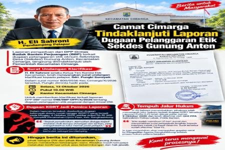 Camat Cimarga Tindaklanjuti Laporan Dugaan Pelanggaran Etik Sekdes Gun