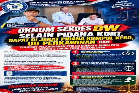 Oknum Sekdes DW Selain Pidana KDRT Dapat Di Jerat Pidana Kumpul Kebo U