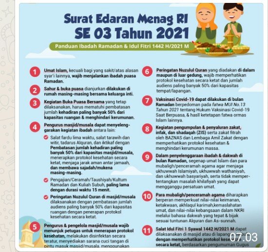 Sosialisasikan Surat Edaran Menag RI No.03-2021, Kabid Humas : Mari Kita Ikuti demi Kebaikan bersama