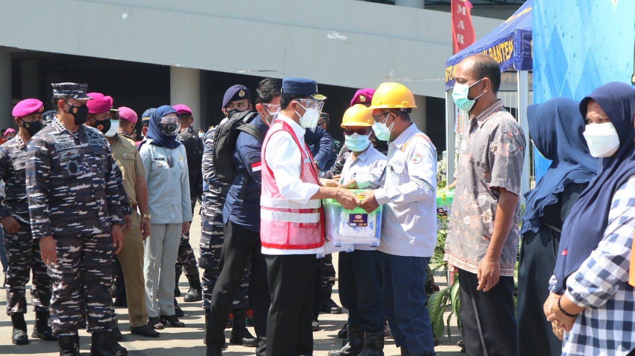 TNI AL BERSAMA KEMENHUB RI MELAKSANAKAN PENDARATAN DI PELABUHAN ASDP MERAK BANTEN UNTUK MELAKSANAKAN