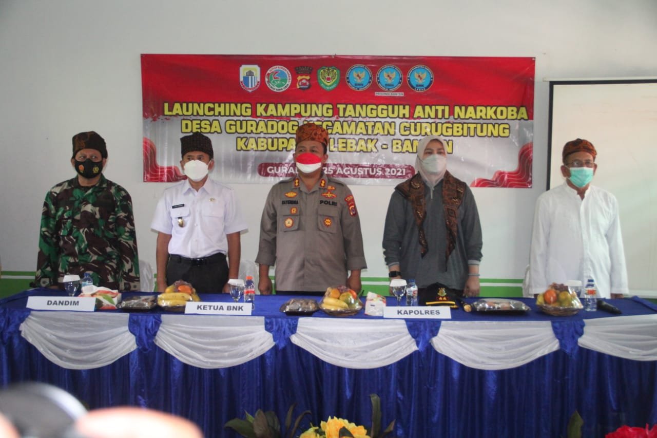 Kapolres Lebak Polda Banten Resmikan Desa Guradog Sebagai Kampung Tangguh Anti Narkoba
