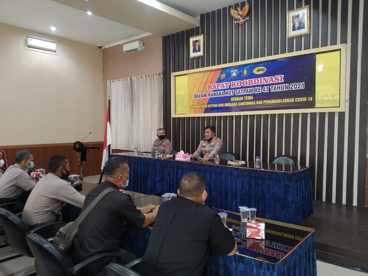 Kapolres Lebak Pimpin Rakor dalam rangka HUT Satpam ke 41 tahun 2021 di Aula Mapolres Lebak