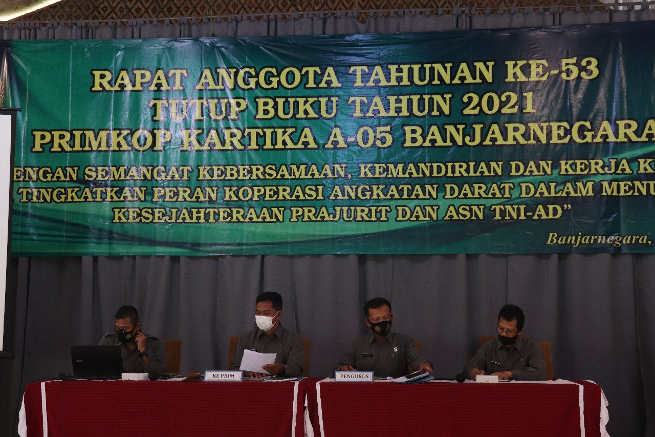 Dandim 0704-Banjarnegara Buka Rapat Anggota Tahunan (RAT) Primkop Kartika -05 