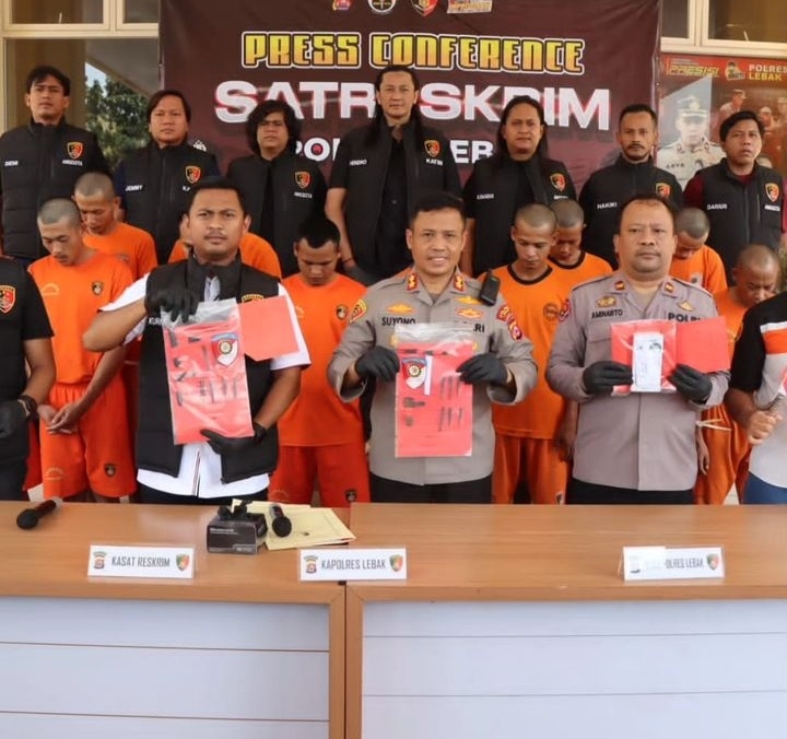 Jajaran Sat Reskrim Polres Lebak Berhasil Amankan 13 pelaku Kasus C3 Dan 20 Unit Sepeda Motor