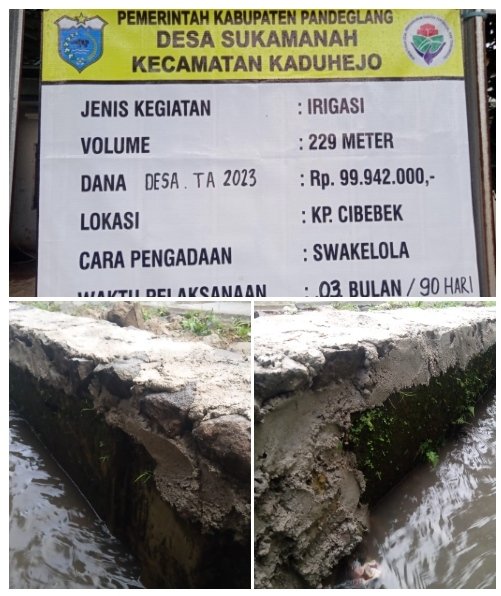 Diduga Pengerjaan Irigasi Di Desa Suka Manah Nyeleneh Tak Sesuai Konstruksi Irigasi