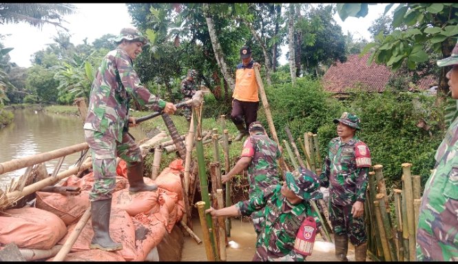 Tanggul Irigasi BTW Jebol, Kodim Purbalingga Lakukan Tanggap Darurat Bencana