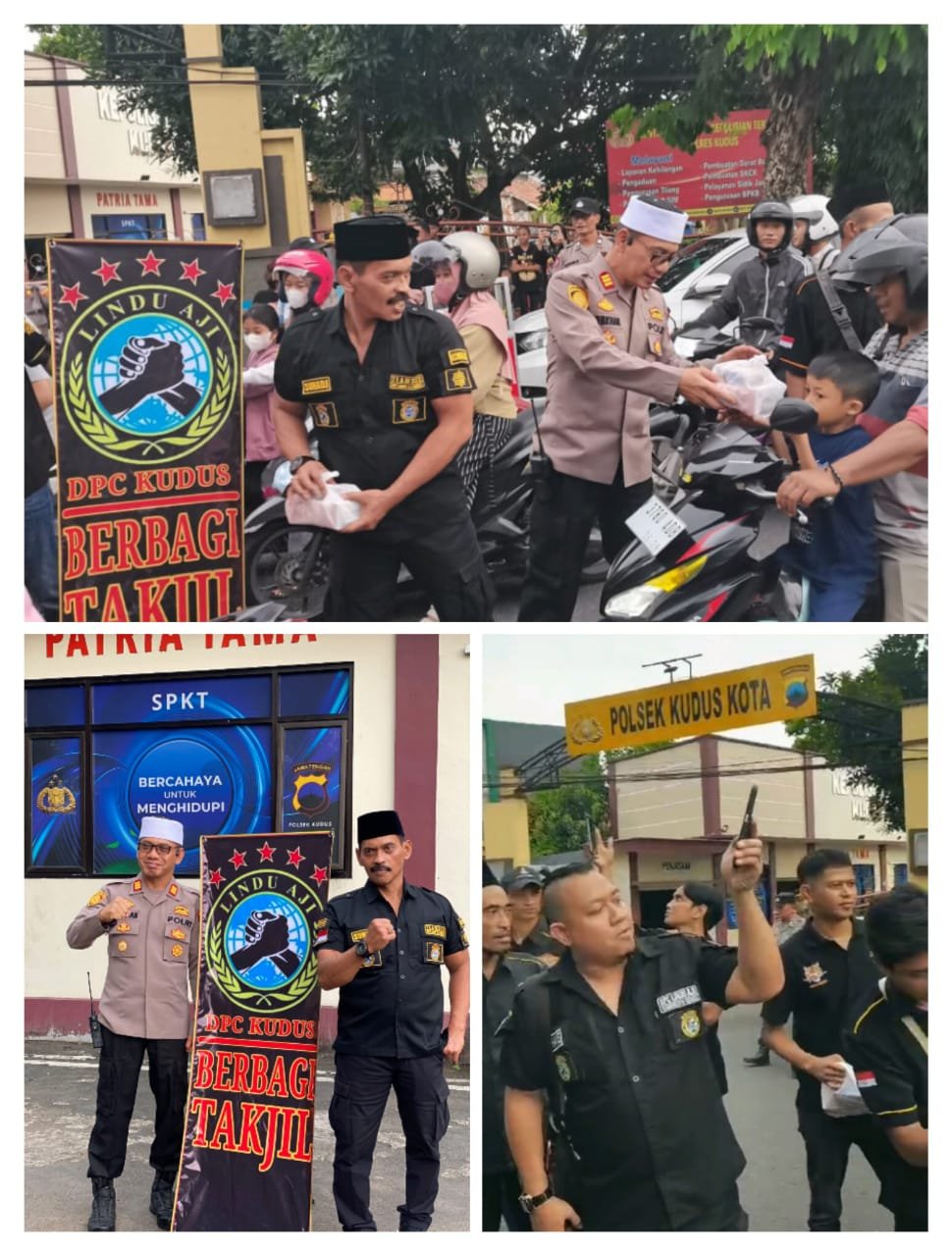 DPC LINDU AJI KUDUS  SINERGI KEPOLISIAN BERBAGI TAKJIL BUKA BERSAMA 
