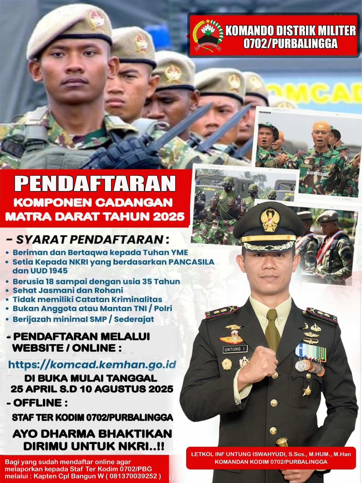 Negara memanggil putra terbaik bangsa untuk mengabdikan diri sebagai komponen cadangan