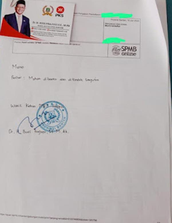 Wakil Ketua DPRD Banten Klarifikasi Dugaan Titipan Siswa dalam Proses SPMB 2025