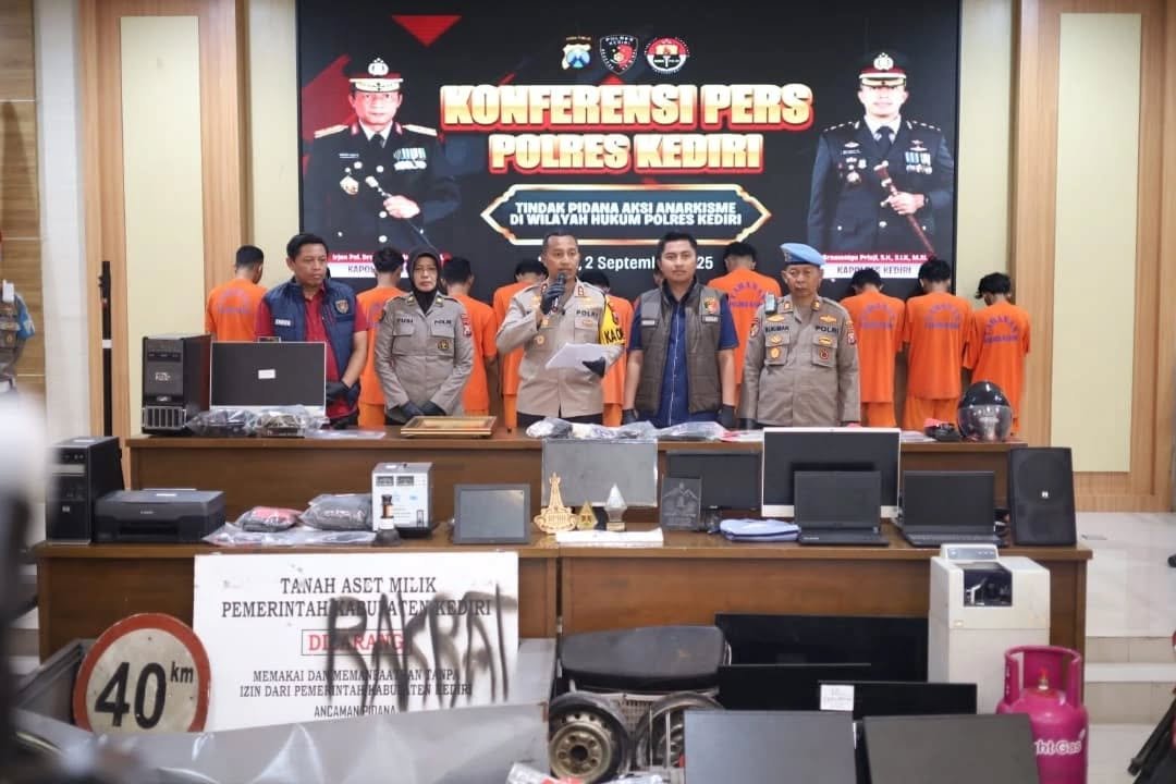 Polres Kediri Tetapkan 28 Tersangka Pengrusakan dan Penjarahan Saat Demo 14 Diantaranya Anak Dibawah