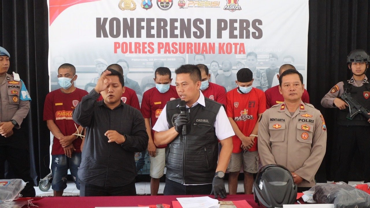 Polres Pasuruan Kota Berhasil Amankan 6 Tersangka Komplotan Curanmor yang Beraksi di 16 TKP