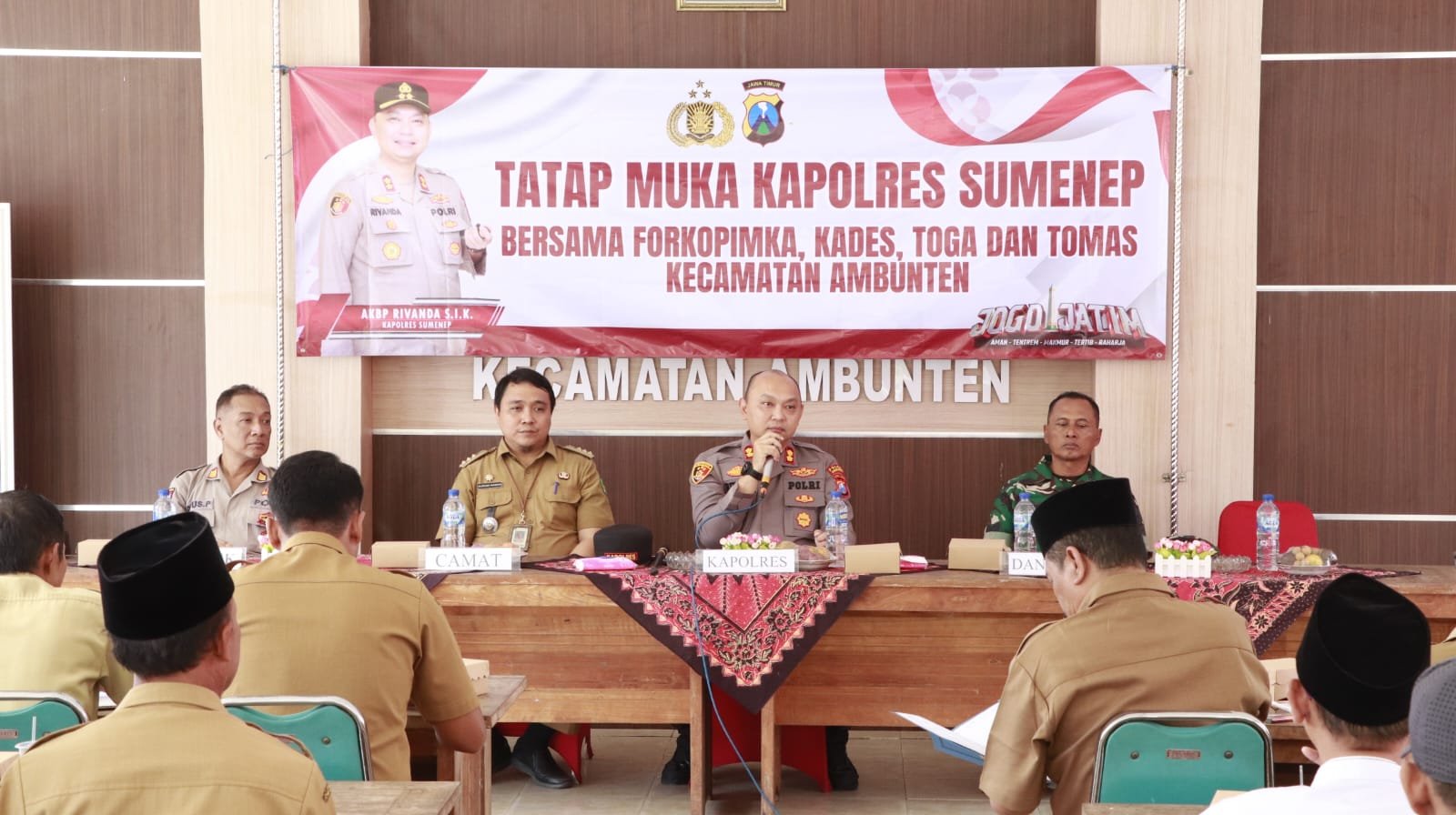 Kapolres Sumenep Tatap Muka Bersama Forkopimka, Kades, Toga dan Tomas Kecamatan Ambunten