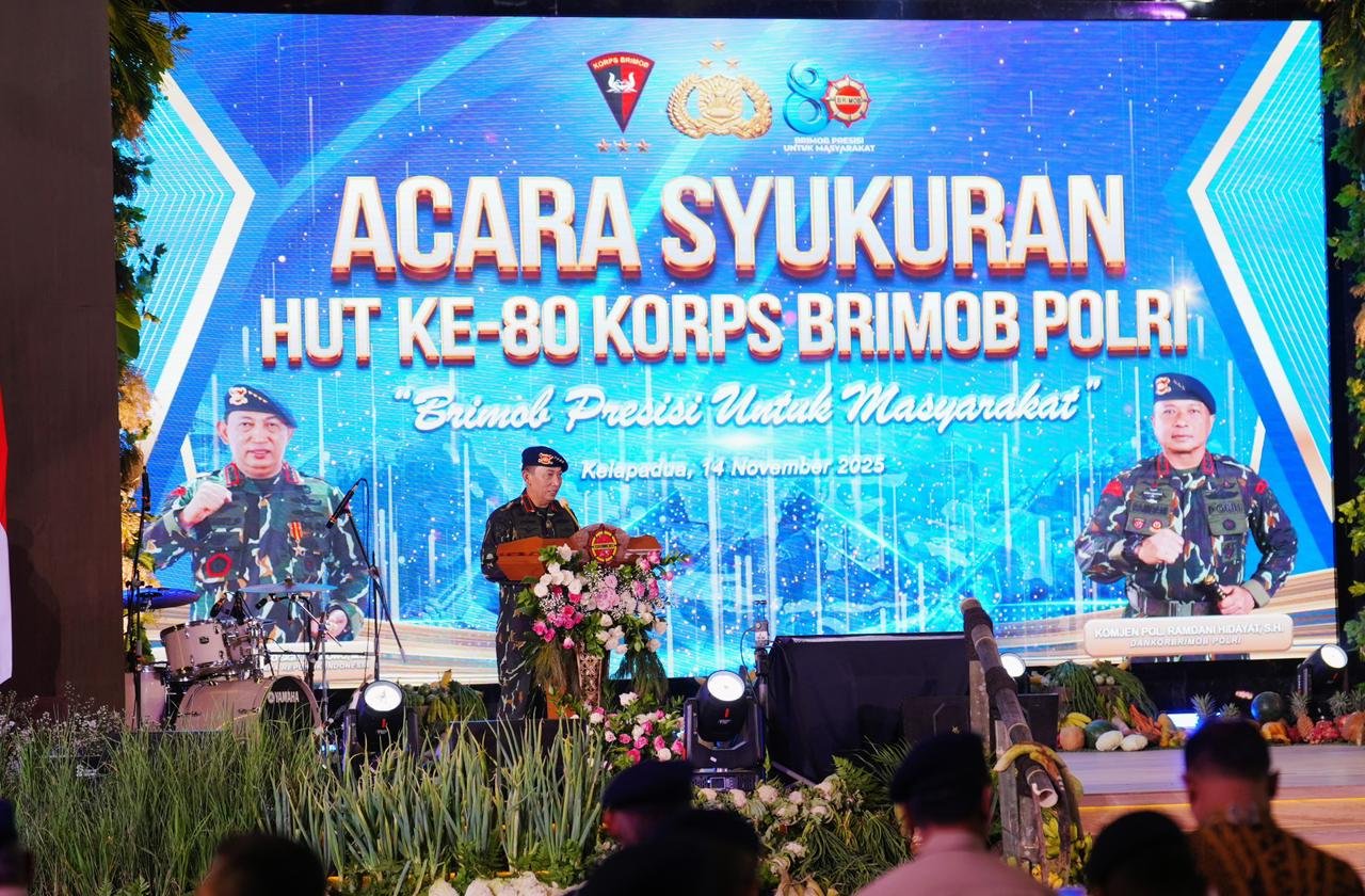 Hadiri Syukuran HUT ke-80 Brimob, Kapolri Apresiasi Peran Brimob dukung Program Pemerintah