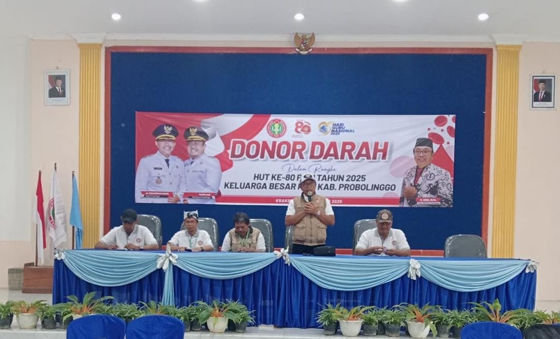 Peringati HUT ke-80 PGRI dan HGN 2025, PGRI Kabupaten Probolinggo Gelar Aksi Donor Darah