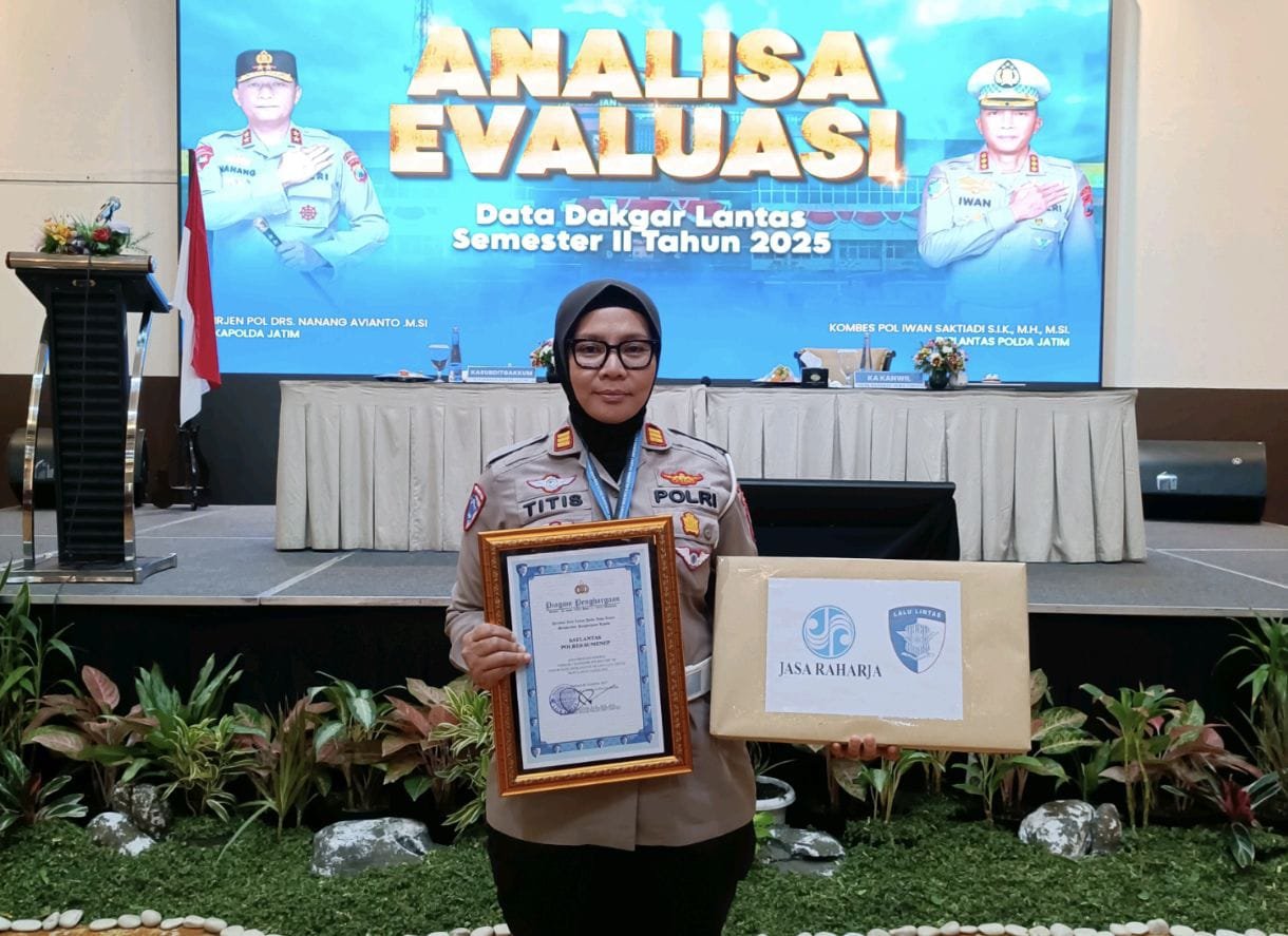 Satlantas Polres Sumenep Raih Penghargaan Terbaik I Penurunan Angka Kecelakaan Lalu Lintas Triwulan 