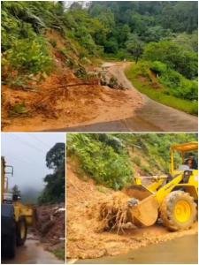 Longsor Tutup Ruas Jalan Cipanasâ€“Ciparay, DPUPR UPTD PJJ Lebak Lakukan Penanganan Cepat