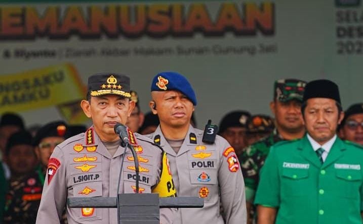 Pimpin Apel Kebangsaan Banser, Kapolri Ingatkan Kesiapsiagaan Bencana dalam Pengamanan Nataru