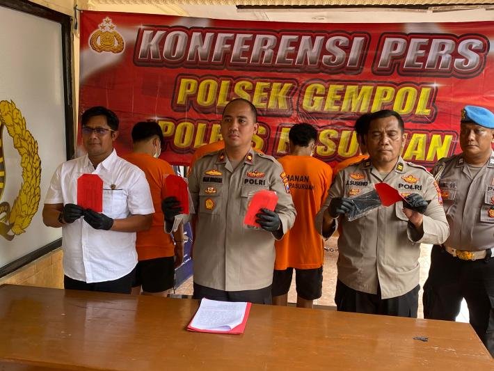 Polsek Gempol Ungkap Kasus Pengeroyokan 4 Pelaku Diamankan 1 DPO