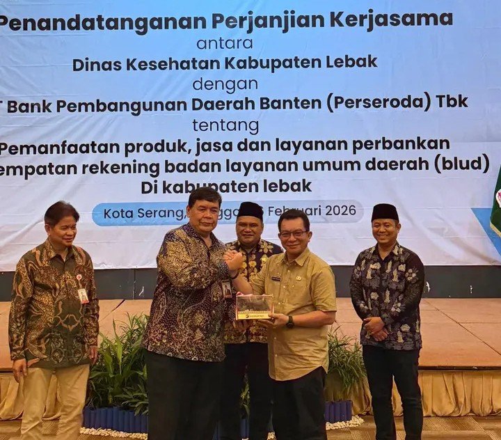 Sekda Lebak Hadiri Penandatanganan Kerja Sama Dinkes Lebak dengan Bank Banten