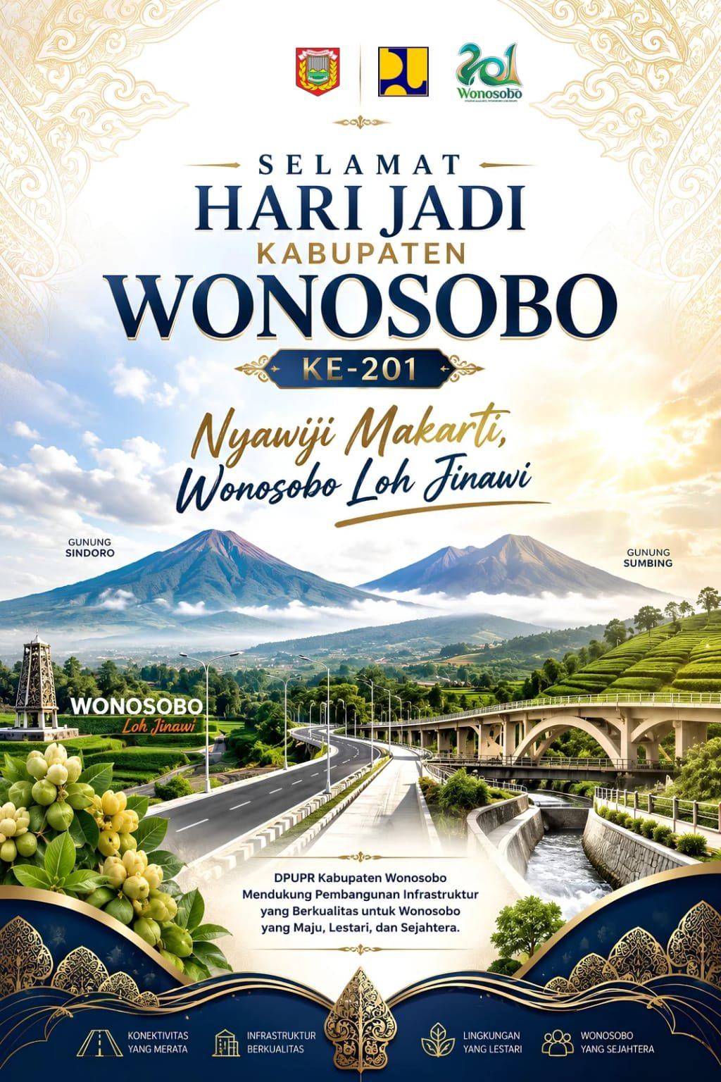 DPUPR Kabupaten Wonosobo Mengucapkan Hari jadi Kabupaten Wonosobo Yang ke 201