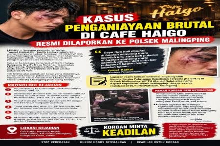 Didampingi Keluarga, Korban Penganiayaan di Cafe Haigo Malingping Laporkan Sdr. DU ke Polisi
